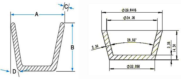 Tungsten Carbide Crucible Dimension